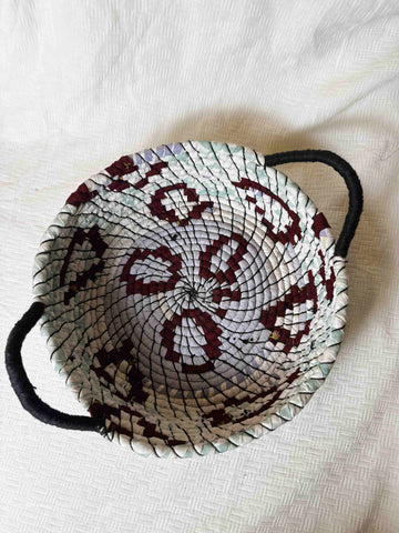 White, Maroon and Black Basket