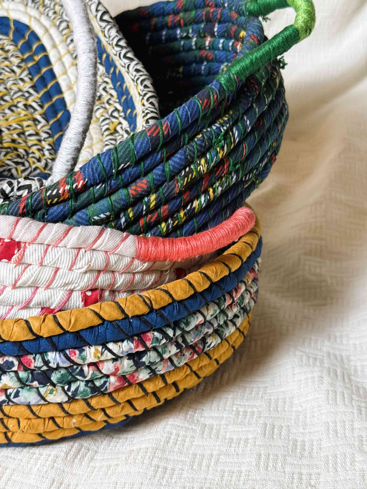White, Maroon and Black Basket