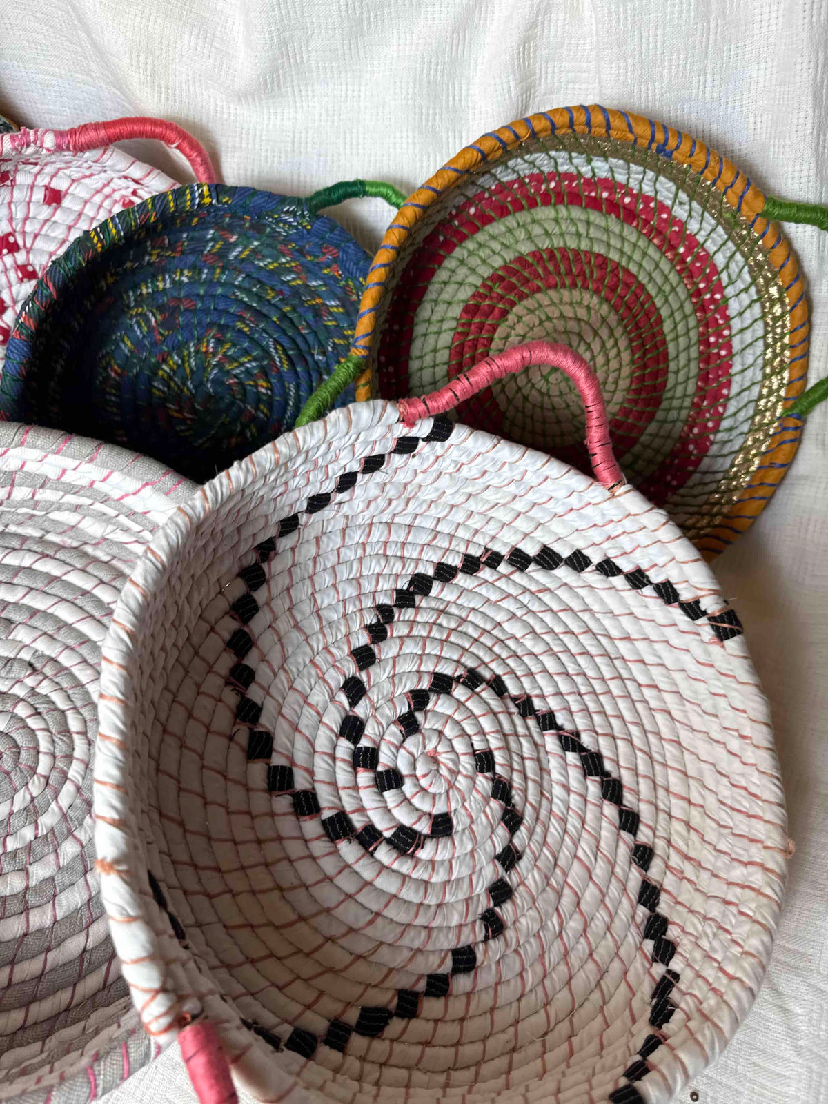 White, Maroon and Black Basket