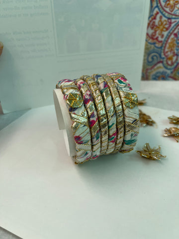 White Multicolor Gotta Bangles