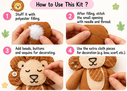 Lion DIY Plushie Kit