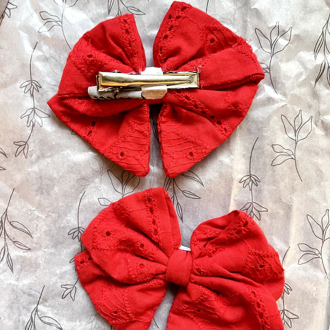 Stylish Bow Hair Clip Set - 2 Pcs | Girls Fashion Accessories