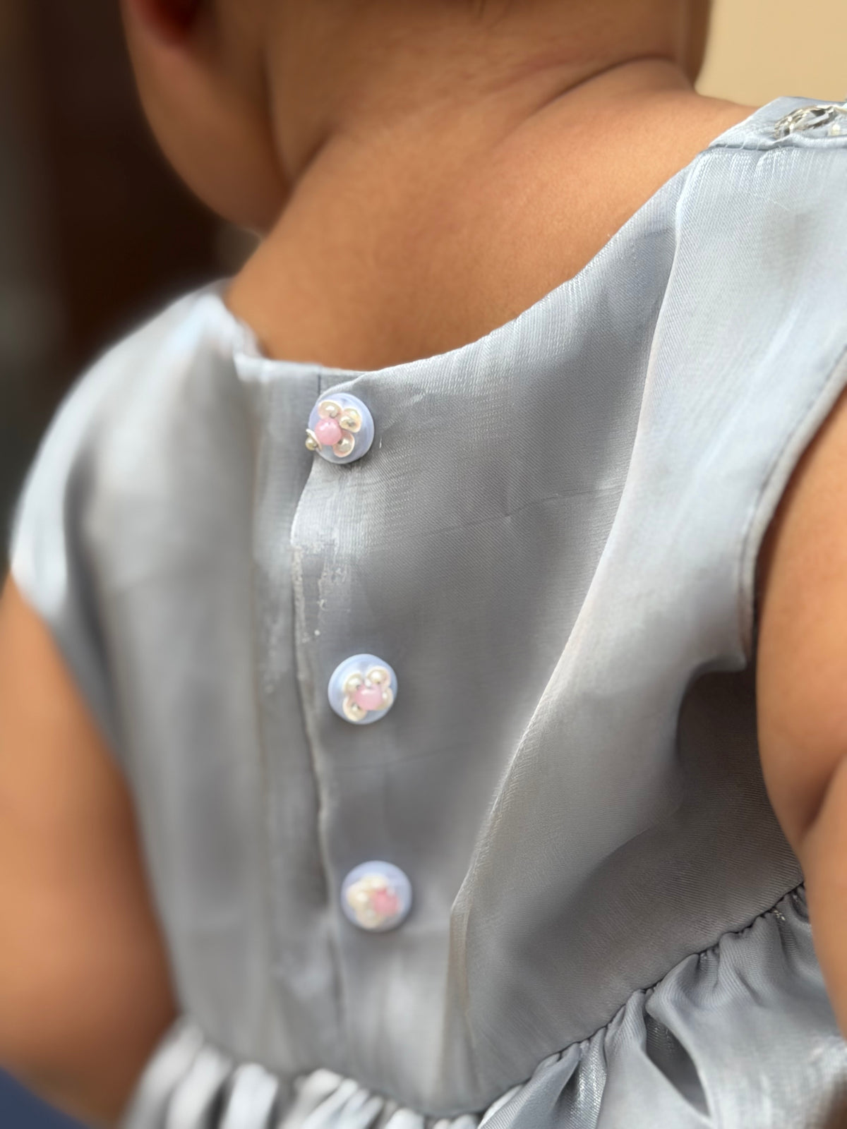 Grey Sheehsa Silk Frock